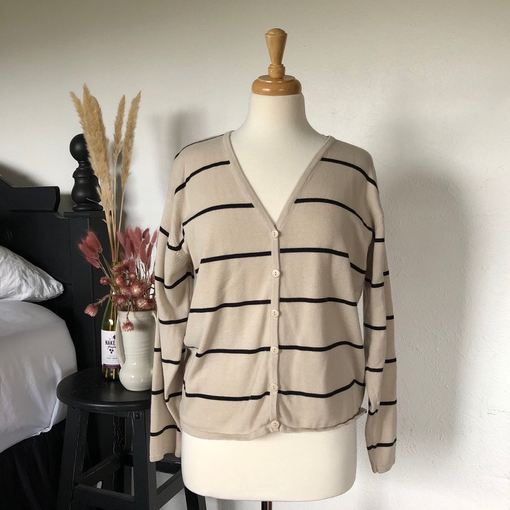 LISE J Striped Cardigan